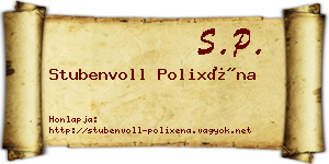 Stubenvoll Polixéna névjegykártya